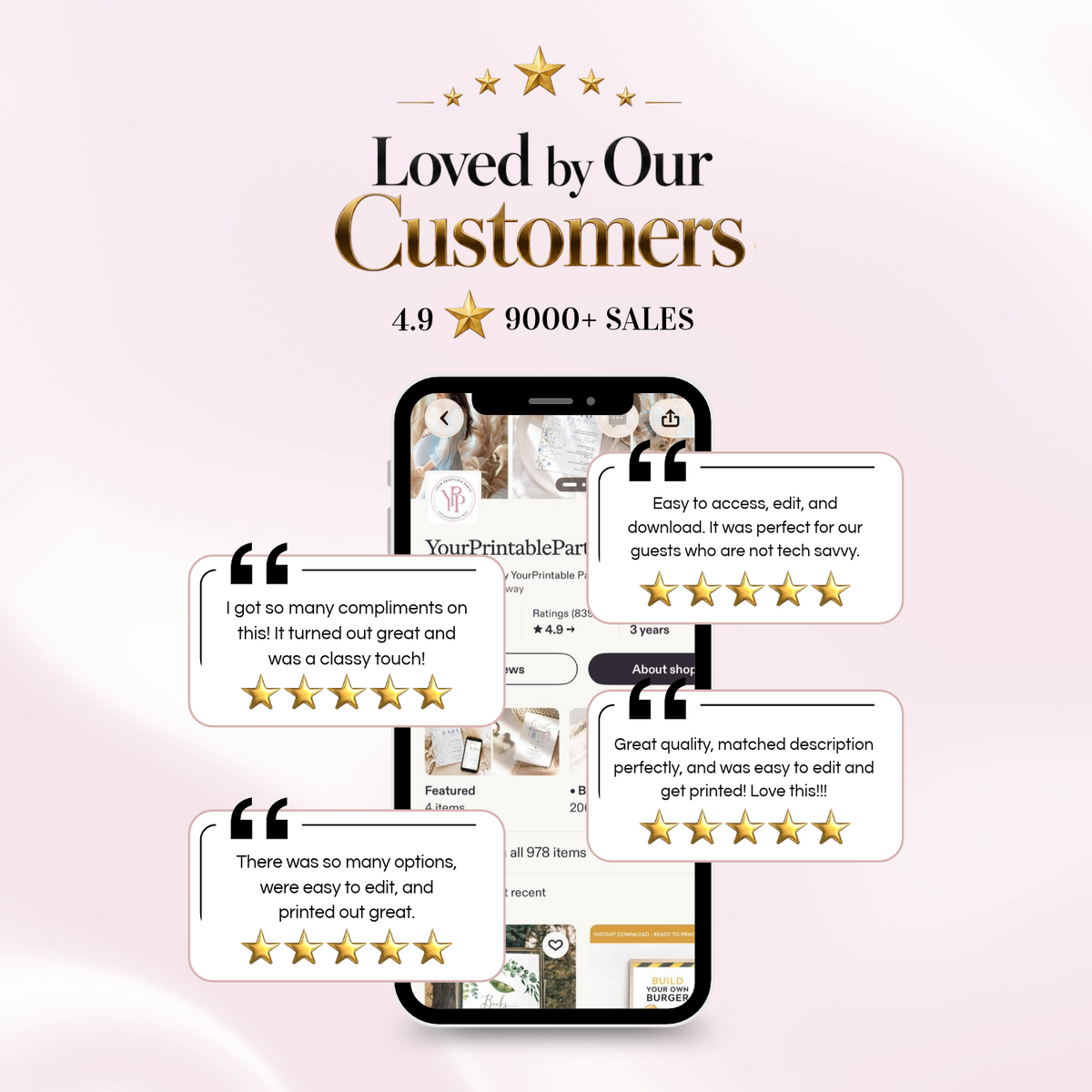 Customer reviews for Your Printable Party templates