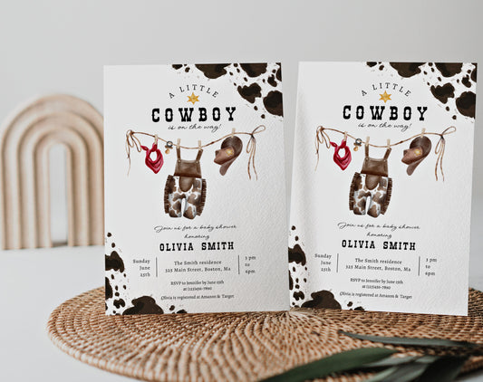 cowboy baby shower invite for a personalized celebration