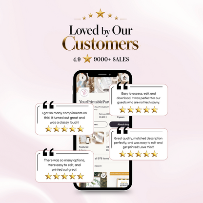 Customer reviews for Your Printable Party: rated 4.9 stars by Etsy buyers