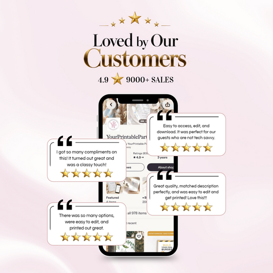 Customer reviews for Your Printable Party templates