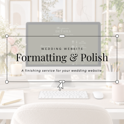 Wedding website formatting and polish add-on service for Your Printable Party Canva wedding website templates