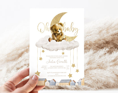 Editable Canva baby shower invite to print or send digitally