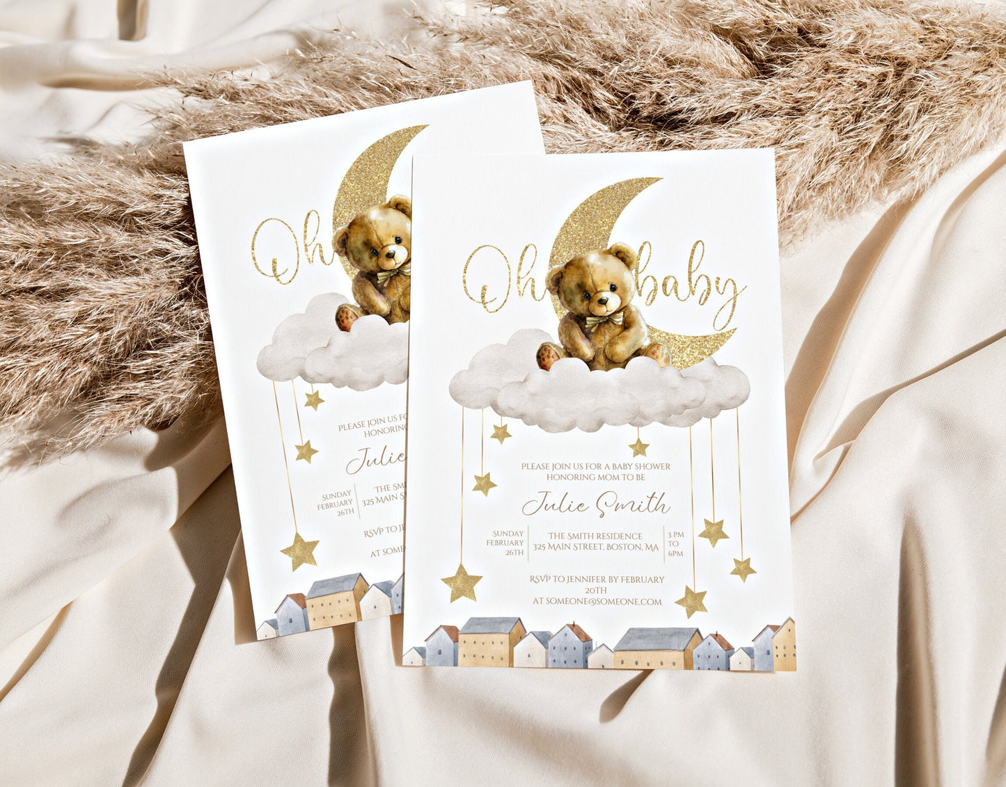 Teddy Bear Baby Shower Invitation for baby shower guests and party details