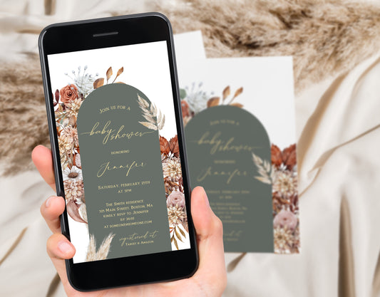 Editable Canva baby shower invite to print or send digitally