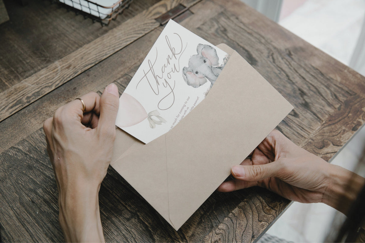 Editable Canva thank you card to print or send digitally