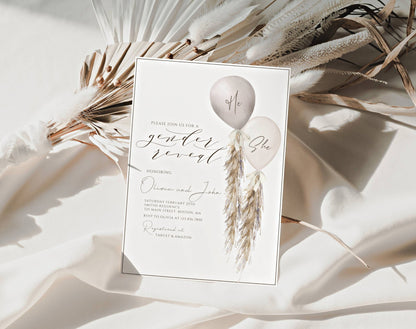 Gender Reveal Invitation for gender reveal guests and party details