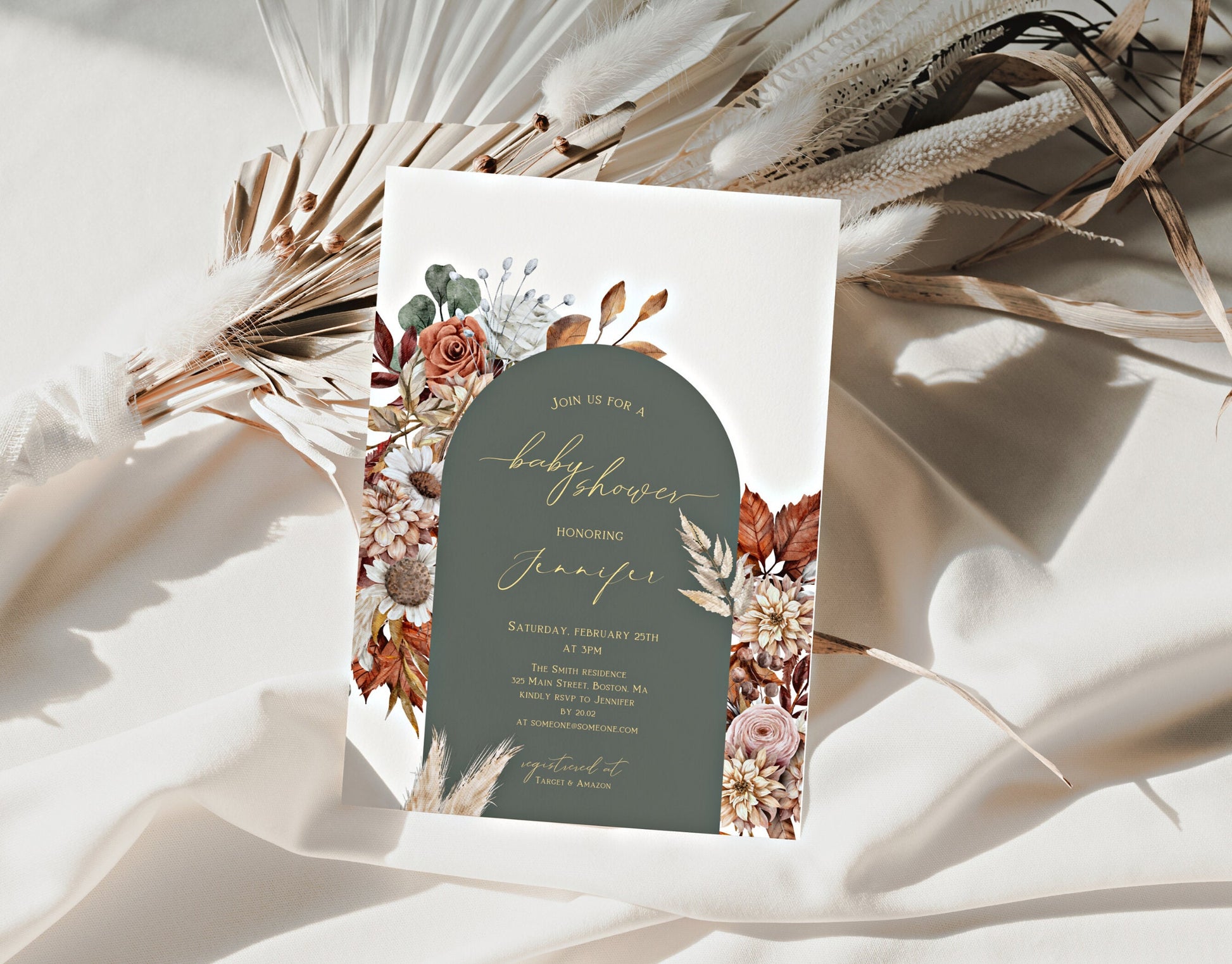 Invitation - Baby Shower, editable Canva template
