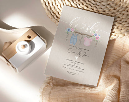 Invitation - Gender Reveal, editable Canva template