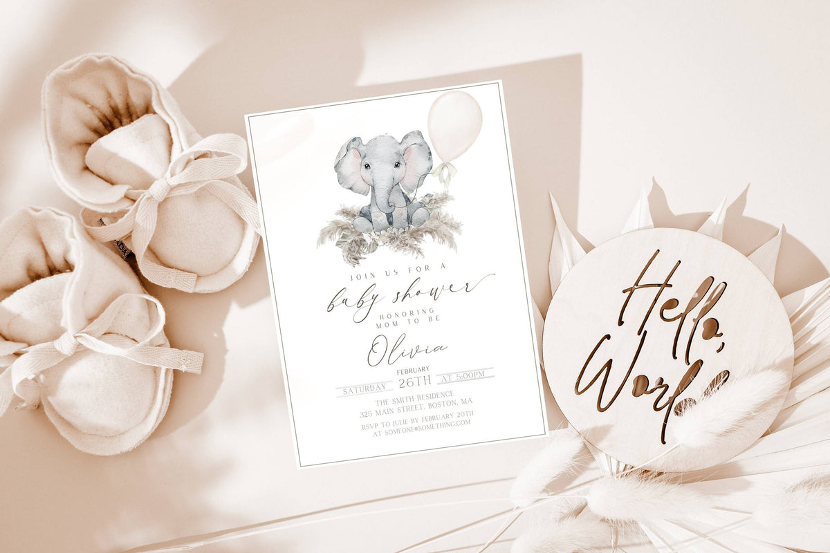 Invitation - Baby Shower, editable Canva template