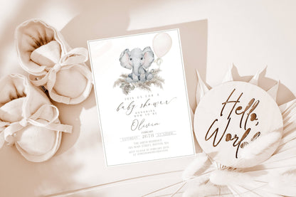 Invitation - Baby Shower, editable Canva template
