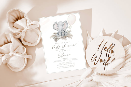 Invitation - Baby Shower, editable Canva template