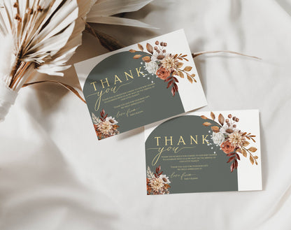 Editable Canva thank you card to print or send digitally