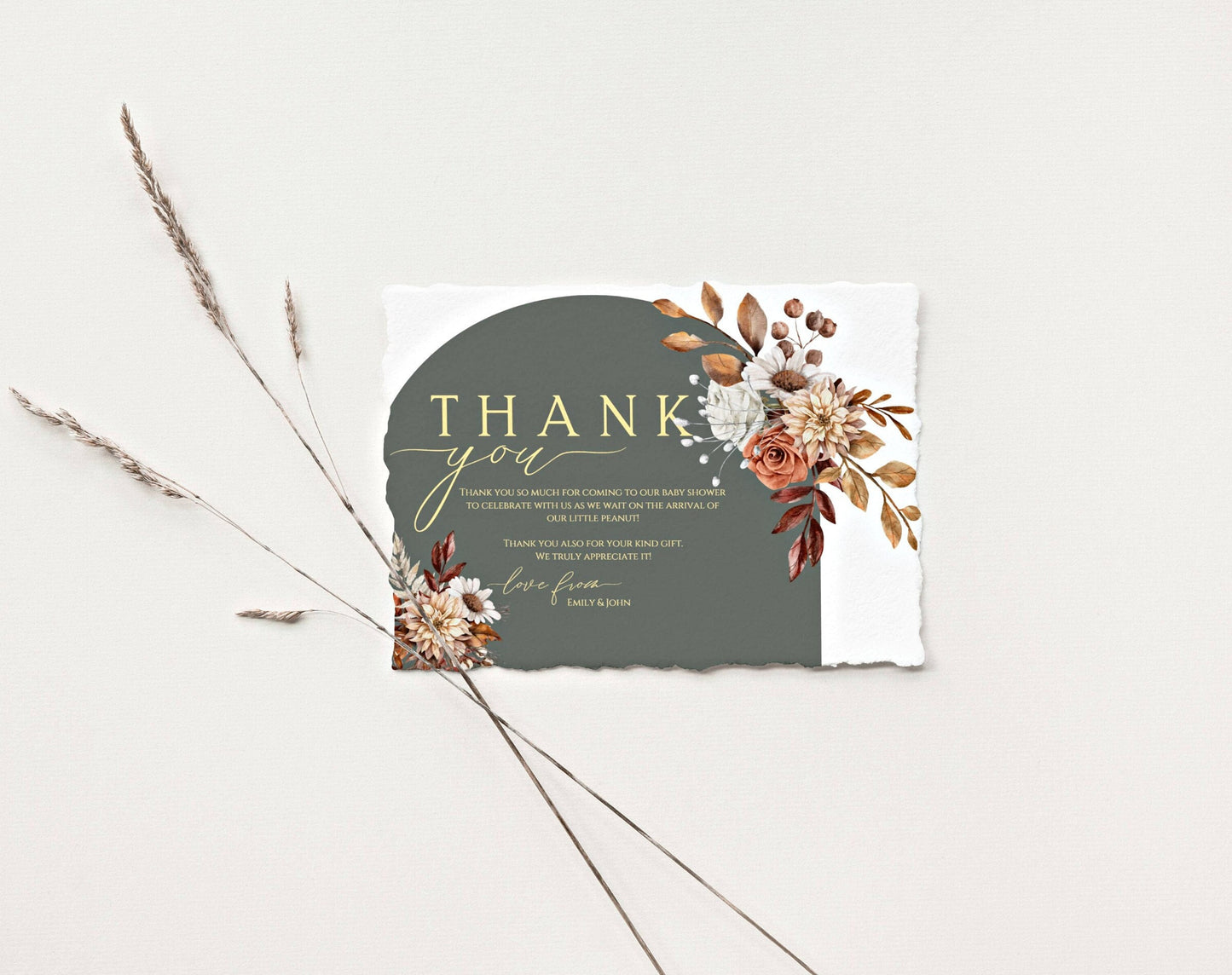 Baby Shower thank you card for guests hosts and gift-givers