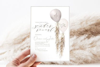 Editable Canva gender reveal invite to print or send digitally