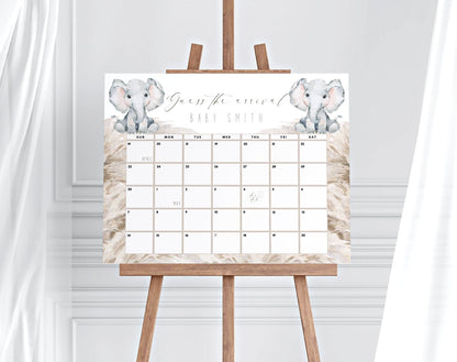 Due Date Calendar Baby Shower Game for baby shower party decor and supplies