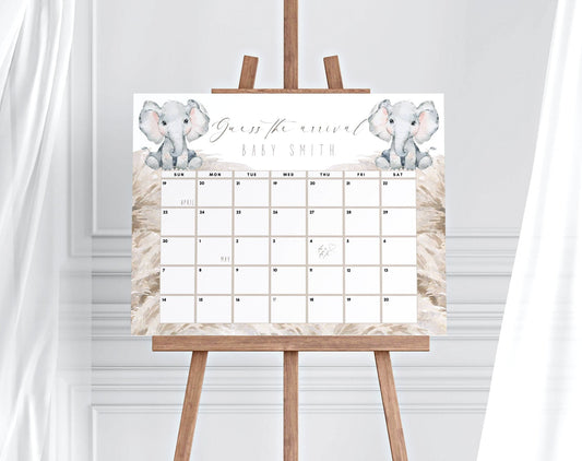 Due Date Calendar Baby Shower Game for baby shower party decor and supplies