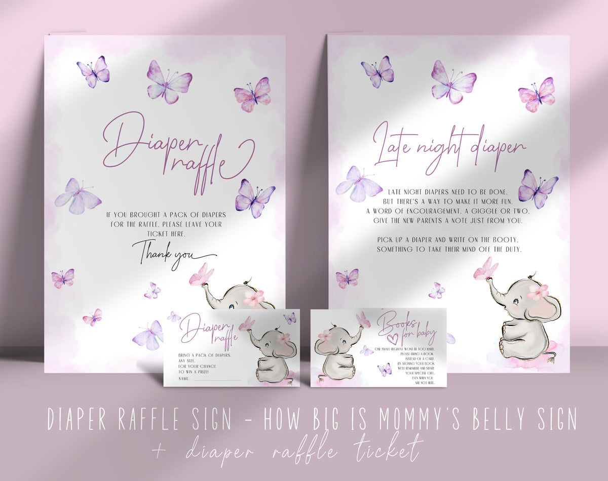 Butterfly Baby Shower Games Bundle, printable PDF files