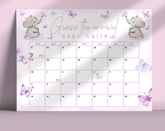 Editable Canva due date calendar game to download and print
