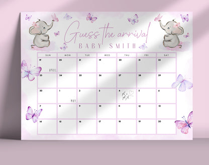 Editable Canva due date calendar game to download and print