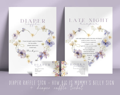 Baby Shower Game Bundle - Pink Wildflower, printable PDF files