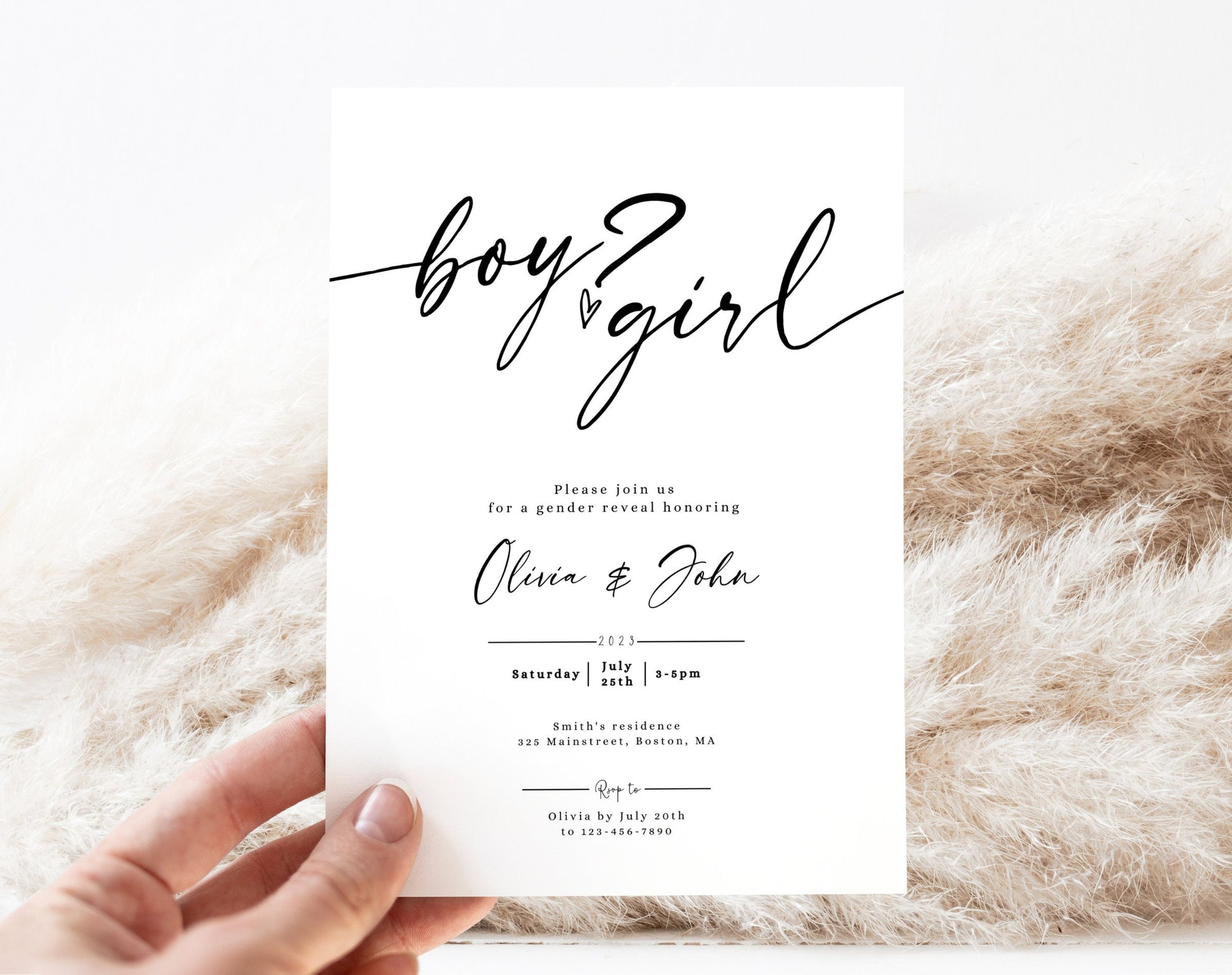 Invitation - Gender Reveal, editable Canva template