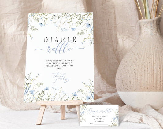 Editable Canva diaper raffle templates to print or send with invitations