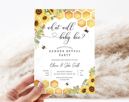Editable Canva gender reveal invite to print or send digitally