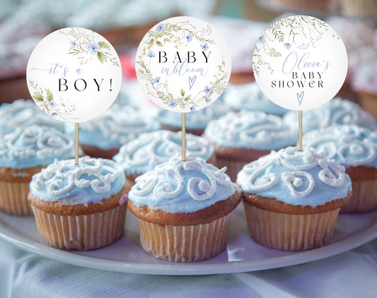 Editable Canva cupcake toppers to print several per page