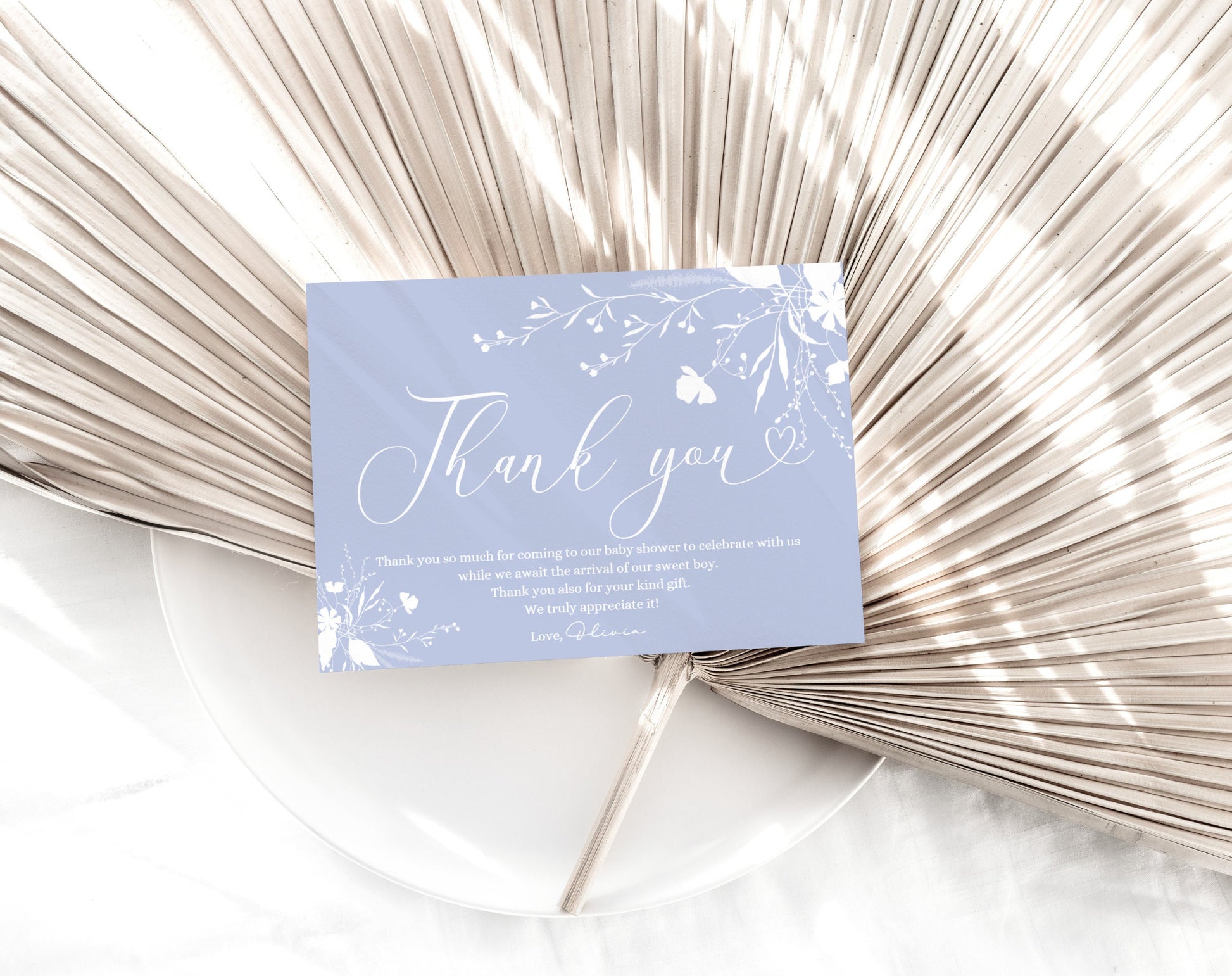 Thank You Card - Baby in Bloom Baby Shower, printable party stationery