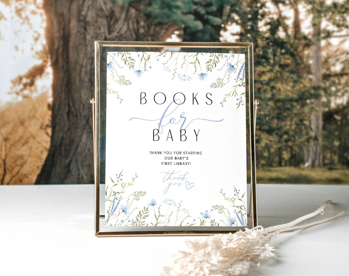 Baby Shower books for baby set with books for baby card and gift table sign