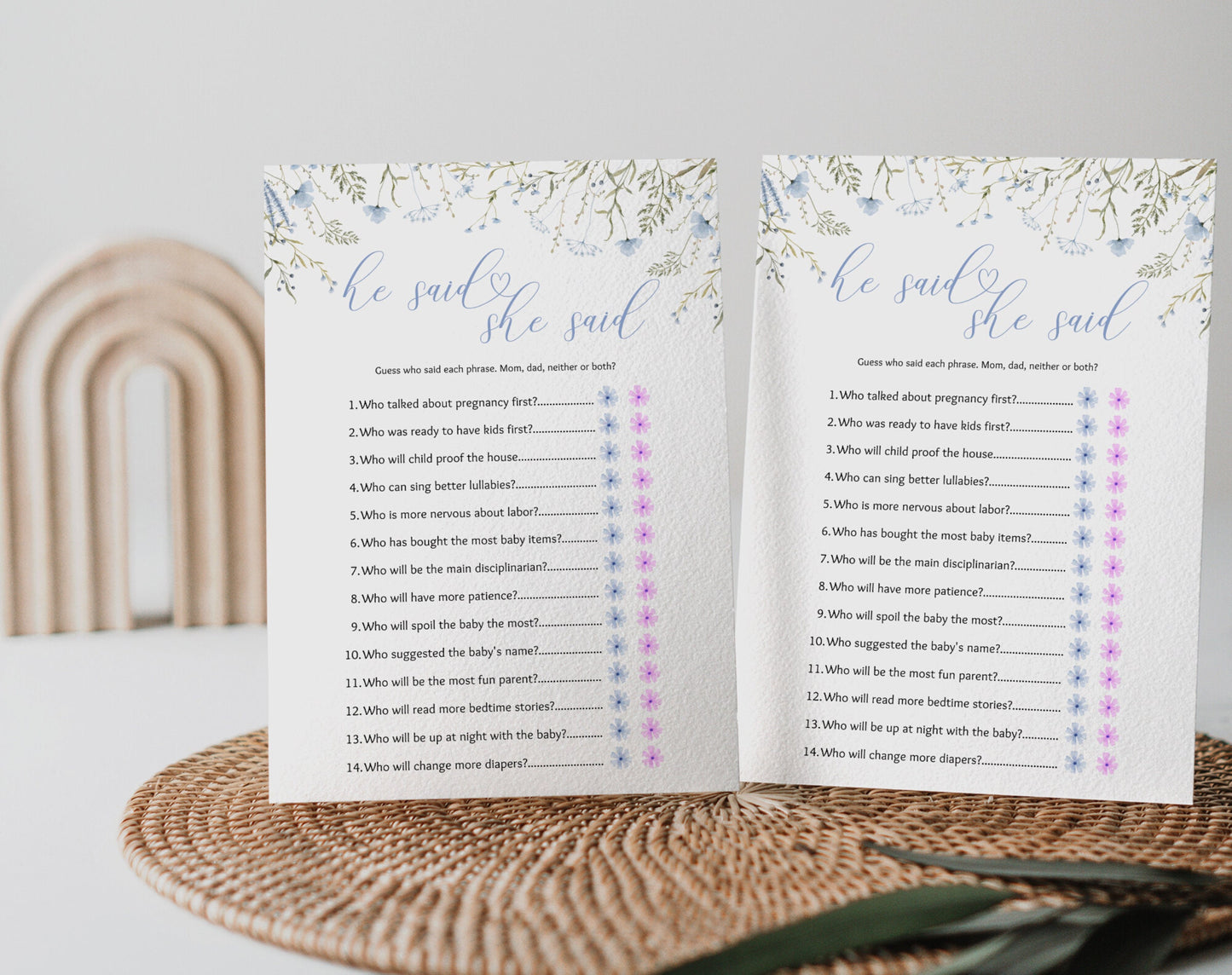 Editable Canva mom or dad game to download and print