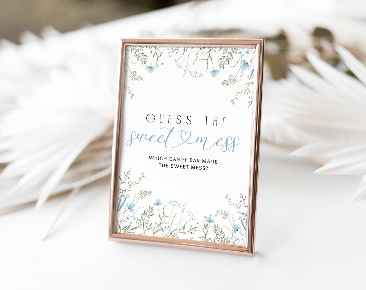 Dirty Diaper Baby Shower Game | Blue Wildflower, printable PDF files