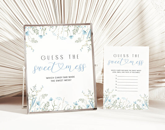 Guess the Sweet Mess Baby Shower Game - Baby in Bloom for baby shower party decor and supplies