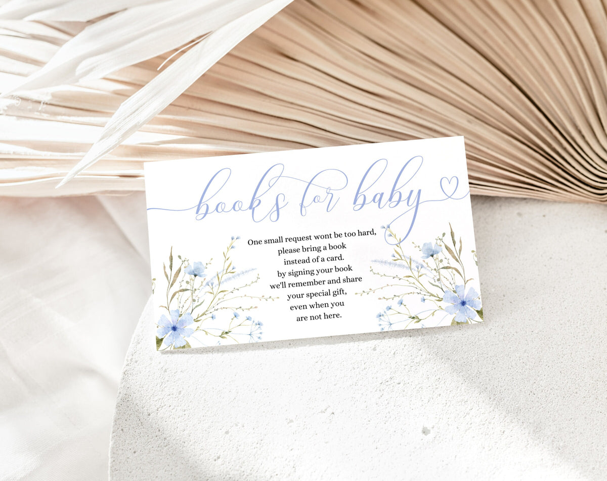 Baby Shower Books for Baby Set - Baby in Bloom, editable Canva template