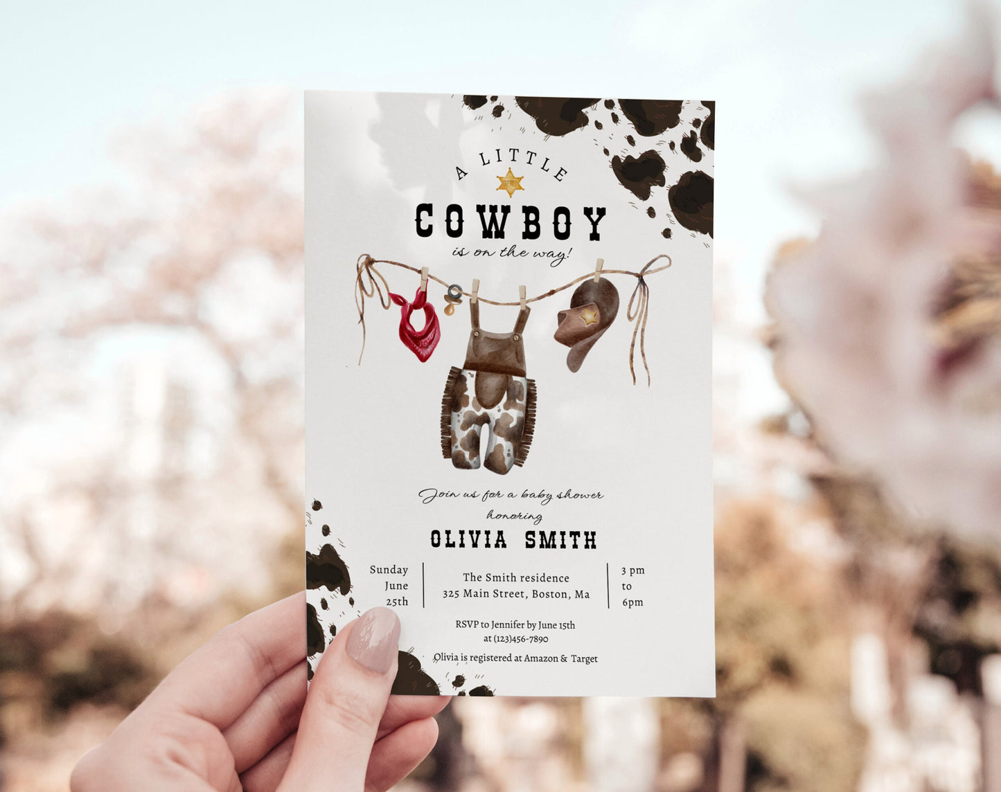 Editable Canva baby shower invite to print or send digitally