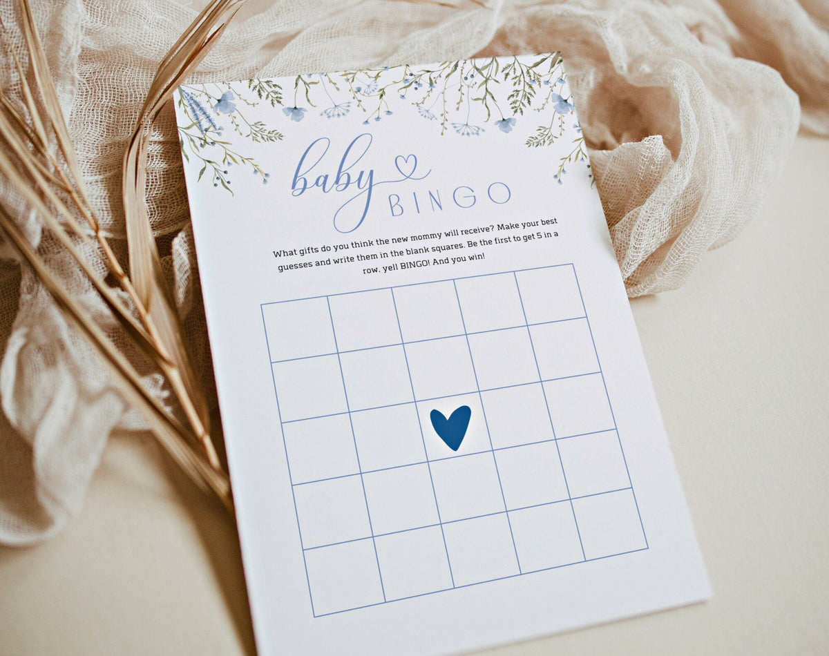 Baby Shower Baby Predictions Card - Baby in Bloom for baby shower party decor and supplies