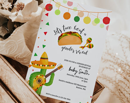 Gender Reveal Invitation for gender reveal guests and party details