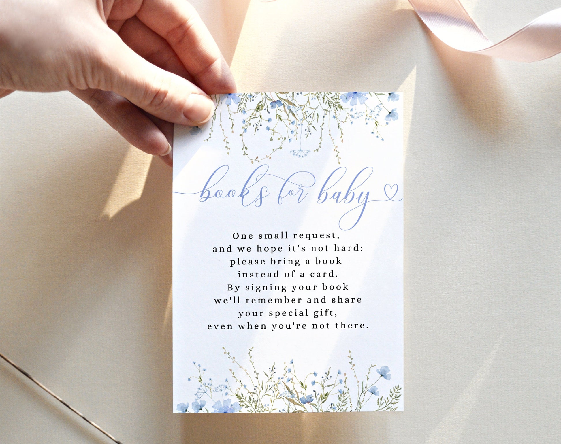 Editable Canva books for baby card to print or send digitally