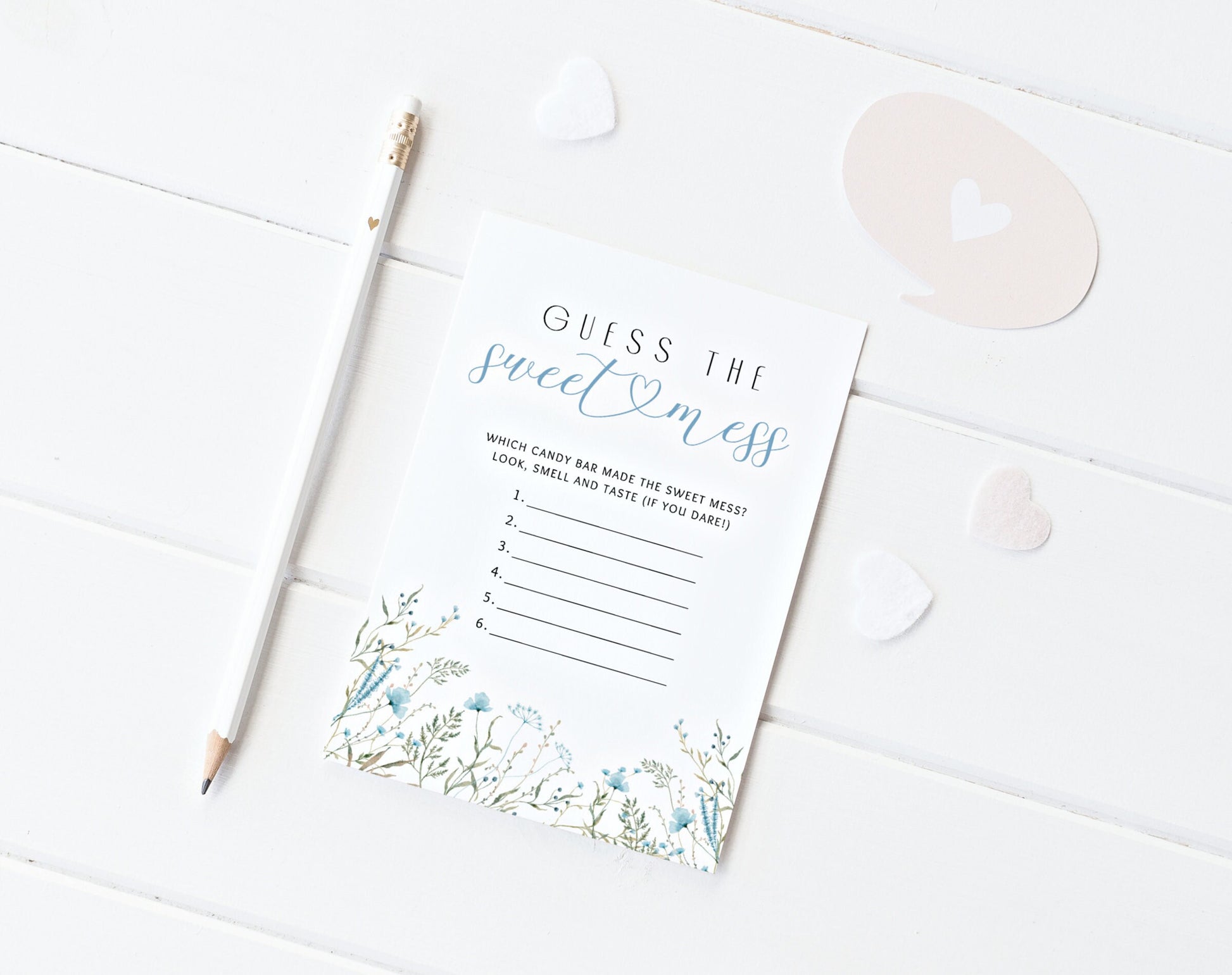 Editable Canva guess the sweet mess game to download and print