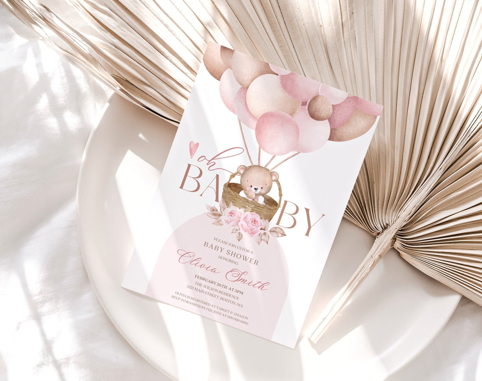 Teddy Bear Baby Shower Invitation for baby shower guests and party details