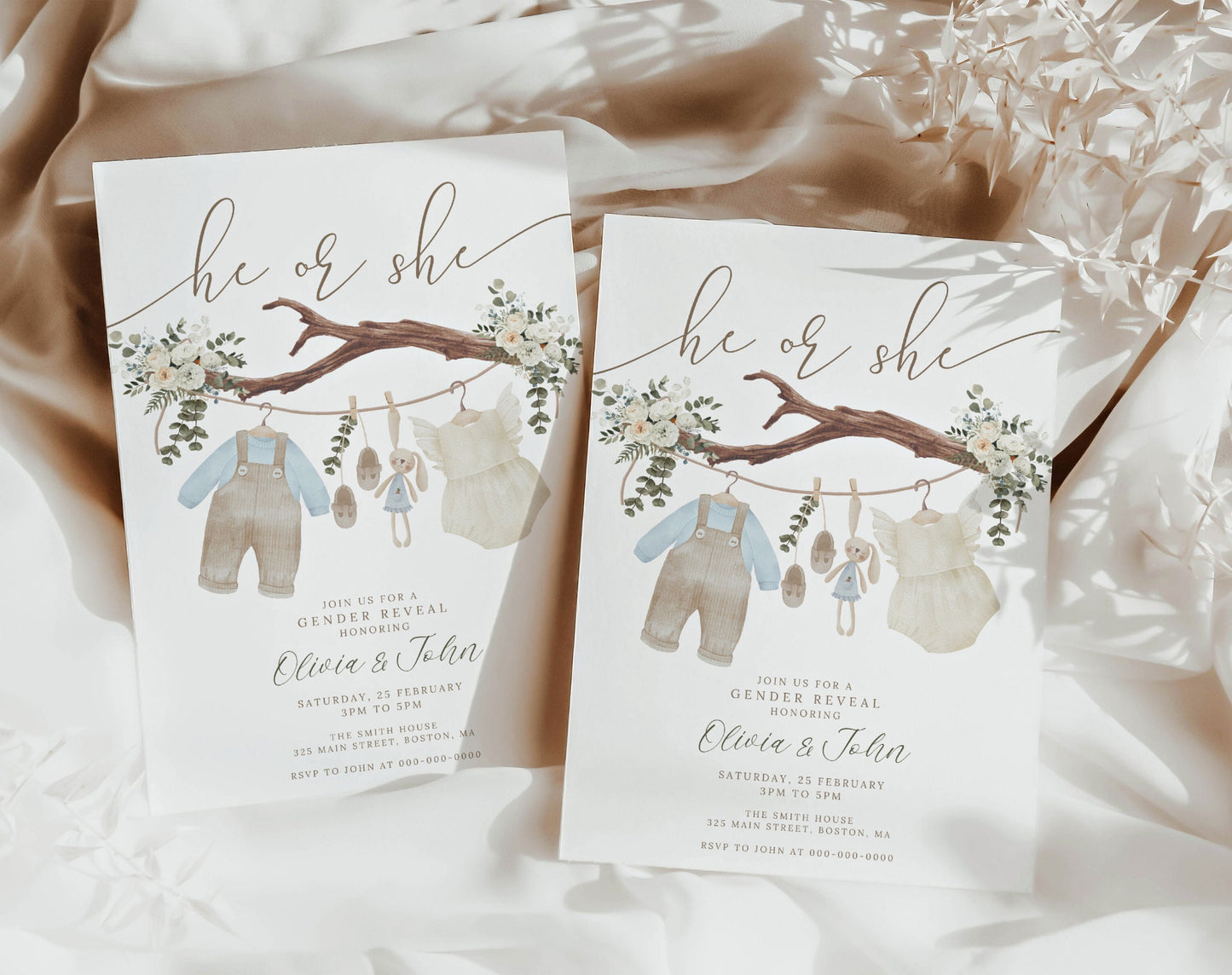 Invitation - Gender Reveal, editable Canva template