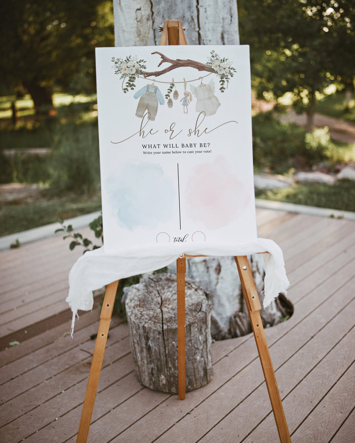 Boho gender reveal Guess the Gender Voting Sign