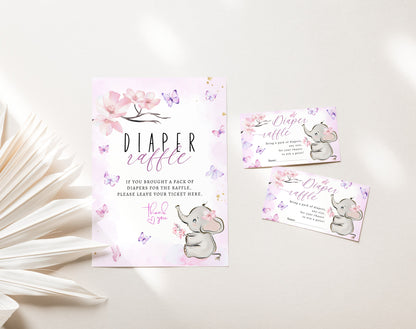 Editable Canva diaper raffle templates to print or send with invitations
