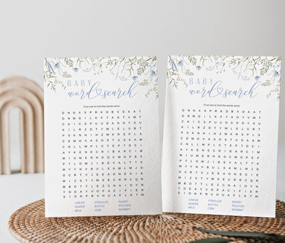Editable Canva baby word search game to download and print