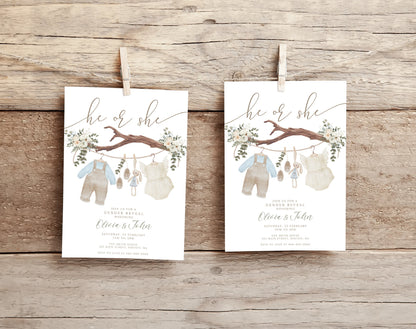 Invitation - Gender Reveal, editable Canva template