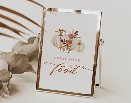 Little Pumpkin Baby Shower Food Table Sign for baby shower party decor and supplies