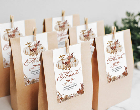 fall and floral baby shower favor tag template for printable party favors