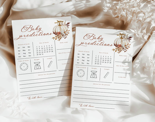 Baby Shower Advice and Wishes Cards - Little Pumpkin for baby shower party decor and supplies