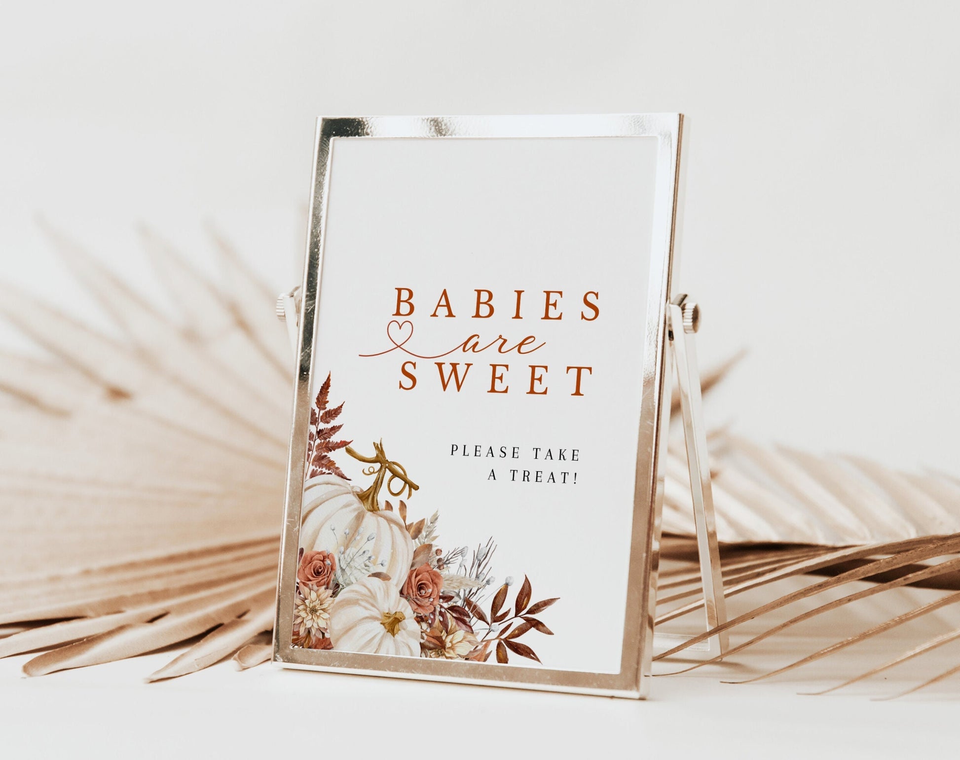 Little Pumpkin Baby Shower Sweets and Treats Sign for baby shower party decor and supplies