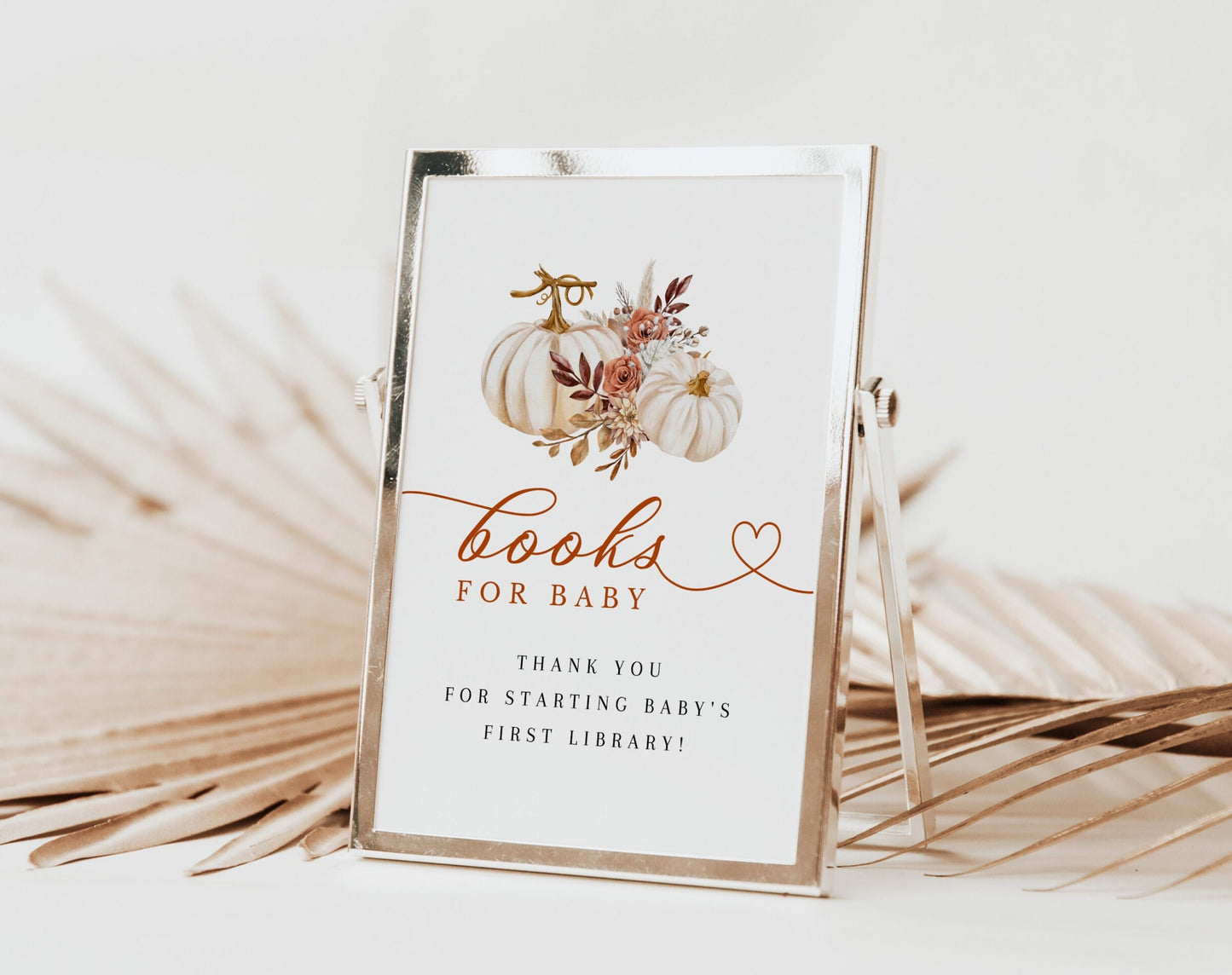 Little Pumpkin Baby Shower Books for Baby Sign for baby shower party decor and supplies